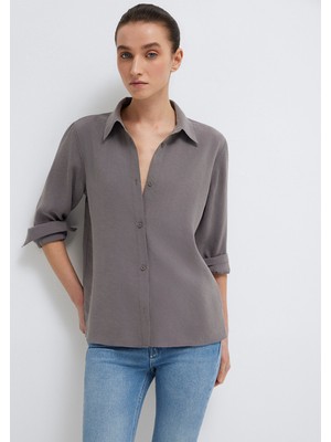 Mavi Tencel Tm Liyosel Karışımlı Antrasit Gömlek 1211374-90721