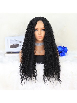 Zemira Afro Dalga Siyah Orta Boy Tül Peruk