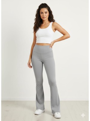 Kadın Şardonlu Dalgıç Kumaş Ispanyol Paça Tayt