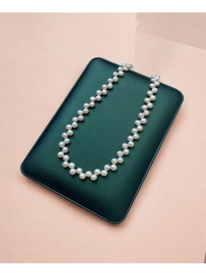 Taşmir Sertifikalı Gerçek Doğal Ikili Sakız Inci Kolye Altın Kaplama Aparatlar