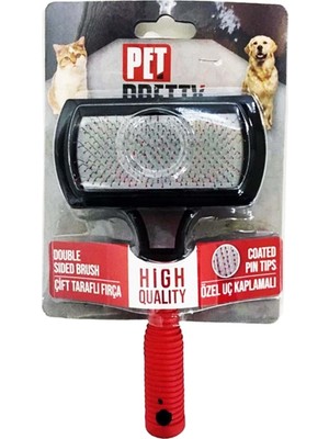 Zemira Çift Taraflı Lüx Kedi Köpek Fırça Tarak 5,5x9 cm - 17 cm