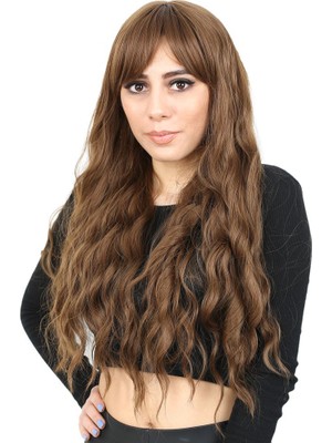 Zemira Perçemli Uzun Su Dalgası Fiber Sen Peruk / Kumral