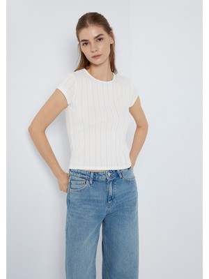 Mavi Ekru Basic Tişört 1613808-70057