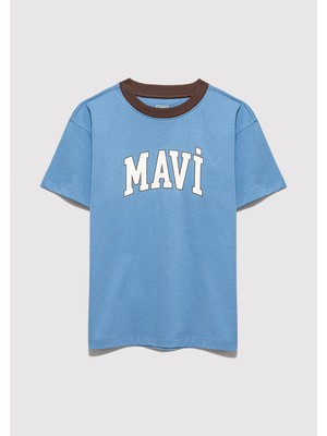 Mavi Mavi Logo Baskılı Mavi Tişört 6610417-70724
