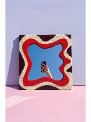 Maharat Nakış Detaylı Dekoratif Ayna 30X30 cm