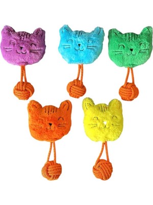 Zemira Sesli Peluş Ipli Mutlu Kedi Köpek Oyuncağı 26 cm Çeşitli Renklerde