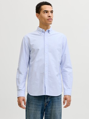 Jack Jones Jjeharvey Oxford L/s Shırt Noos Erkek Mavi Gömlek 12293325-07