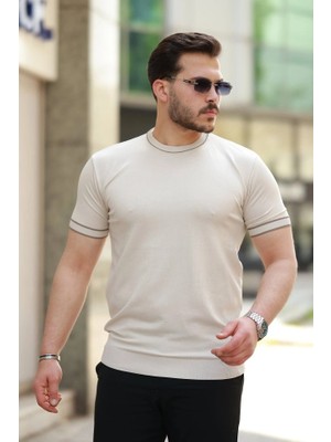 Veralya Erkek Bisiklet Yaka Ribanalı Kısa Kollu Tshirt