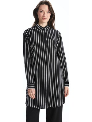 Lc Waikiki Yeni Sezon Çizgili Poplin Kadın Gömlek Tunik