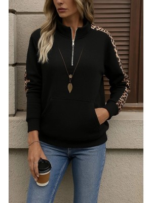 Veralya Kadın Uzun Kollu Balıkçı Yaka Önden Fermuarlı Polar Bluz