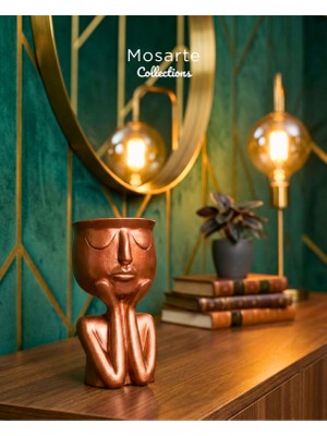 Mosarte Düşünen Adam Dekoratif Vazo – Modern Heykel Saksı | Minimal Tasarım Ev & Ofis Dekoru