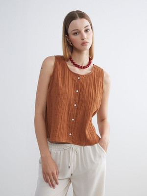 Lc Waikiki Yeni Sezon Bisiklet Yaka Dokulu Müslin Bluz