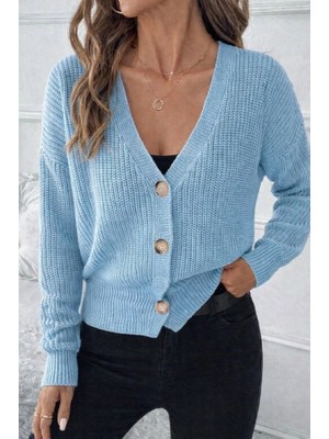 Veralya Düğme Detay Triko Bluz