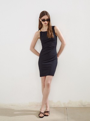 Lc Waikiki Yeni Sezon Bisiklet Yaka Büzgülü Mini Elbise