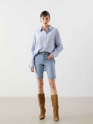 Lc Waikiki Yeni Sezon Dar Fit Kadın Jean Şort