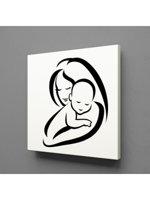 Technopa BEBEĞİNE SARILAN ANNE KANVAS TABLO - 40x40cm