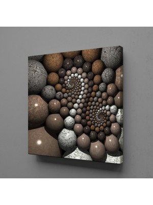 Technopa KAHVERENGİ GRİ TAŞLAR KANVAS TABLO - 30x30cm