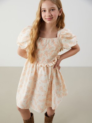 Lc Waikiki Yeni Sezon Kare Yaka Kız Çocuk Elbise