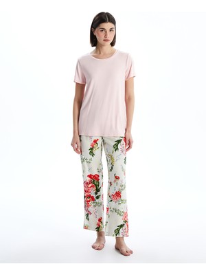 Lc Waikiki Yeni Sezon Bisiklet Yaka Çiçekli Kadın Pijama Takımı