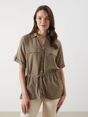 Lc Waikiki Yeni Sezon Keten Karışımlı Kadın Gömlek