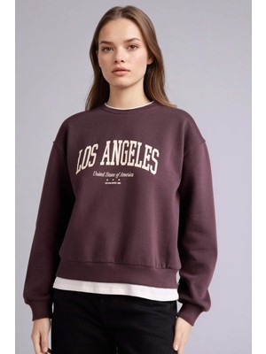 DeFacto Relax Fit Baskılı Sweatshirt H1936AX25WN