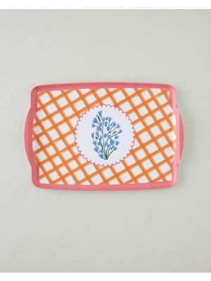 English Home Pastel Parade Melamin Kaydırmaz Tepsi 25x38 cm Turuncu