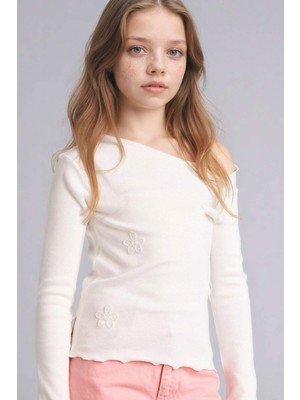 DeFacto Çiçekli Fitilli Kaşkorse Tişört Kız Çocuk G7586A826SP