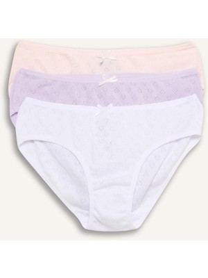 DeFacto %100 Pamuklu Kalp Desenli 3'lü Slip Külot Kız Çocuk G8512A826SP