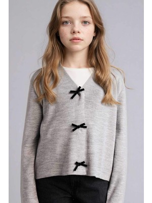 DeFacto V Yaka Hırka Kız ÇOCUK G6981A826SP