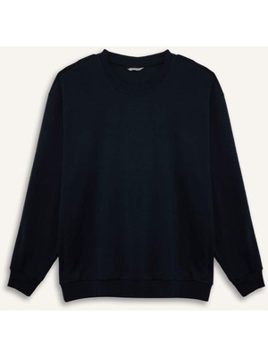 DeFacto Boxy Fit Büyük Beden Pike Sweatshirt H1001AX26SP