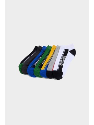 DeFacto Baskılı 7'li Pamuklu Patik Çorap Erkek Çocuk G2029A8NS