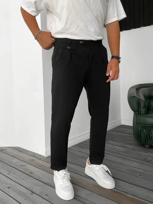 Veralya Erkek Belden Düğmeli Cepli Dokuma Pantolon