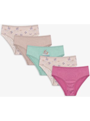Penti Renkli Kız Çocuk Unicorn Dream Pamuklu 5'li Slip Külot