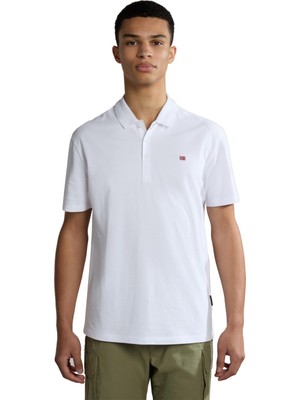NP0A4H8B0021 Napapijri Ealıs Ss Sum Erkek T-Shirt Beyaz