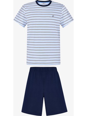 Penti Erkek Renkli Sail Line Şortlu Pijama Takımı