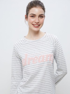 Lc Waikiki Yeni Sezon Bisiklet Yaka Nakışlı Kadın Pijama Takımı