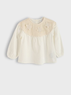Lc Waikiki Yeni Sezon Bisiklet Yaka Nakışlı Kız Bebek Bluz