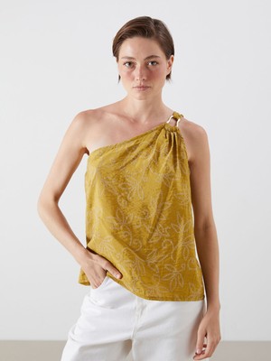 Lc Waikiki Yeni Sezon Tek Omuz Nakışlı Büzgülü Bluz