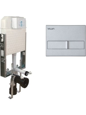 Visam Gömme Rezervuar Seti Slim 80 +Mat Krom Kumanda Paneli