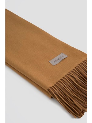 Armine Püsküllü Akrilik Atkı Camel