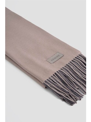 Armine Püsküllü Akrilik Atkı Açık Vizon