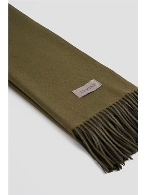 Armine Püsküllü Akrilik Atkı Haki