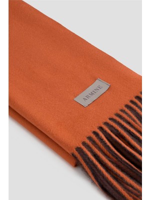 Armine Püsküllü Akrilik Atkı Turuncu