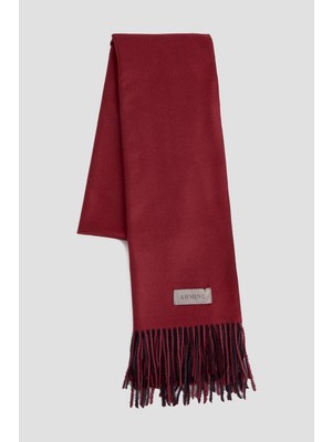 Armine Püsküllü Akrilik Atkı Bordo