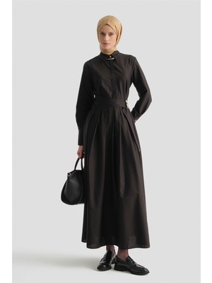 Armine Kemer Detaylı Pamuk Elbise Siyah