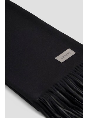 Armine Püsküllü Akrilik Atkı Siyah