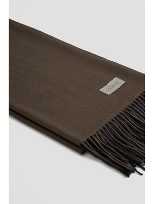 Armine Püsküllü Akrilik Atkı Acı Kahve