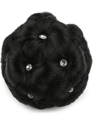 Esranın Dünyası Taşlı Topuz Toka - Siyah RSPRK34-ESRDNS