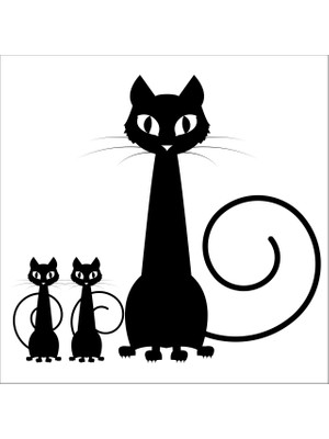 Technopa KEDİLER FOLYO STİCKER - 80cm Uzunluk