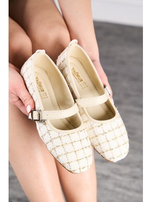 Yağmur Günlük Kadın Babet Bantlı Lastik Tokalı Dikiş Detaylı Ortopedik Rahat Ev Iş Ofis Ayakkabı 781